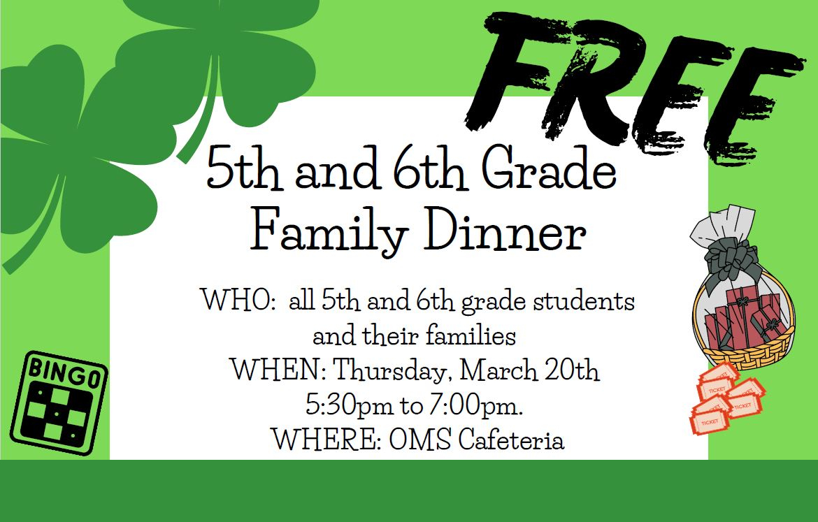 FREE Family Dinner for Grades 5 & 6